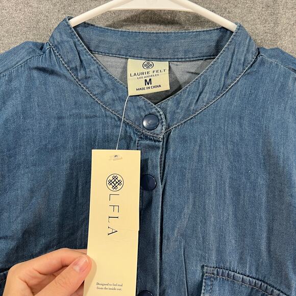 Laurie Felt Women Dress Size Medium Blue Denim Duster Dress - Picture 3 of 15